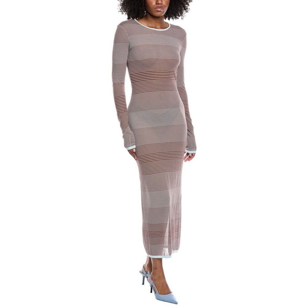 Lapointe Womens  Striped Maxi Dress, Brown